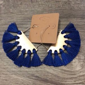 Blue Tassel Earrings